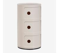 Pack de 2 tables de chevet rondes Ø30 cm avec étagères Babel Tapioca Beige