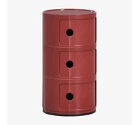 Pack de 2 tables de chevet rondes Ø30 cm avec étagères Babel Vin Rouge