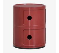 Pack de 2 tables de chevet rondes Ø30 cm avec étagères Babel Vin Rouge
