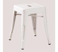 Pack De 2 Tabourets Bas Empilables En Acier Lix 45 Cm Blanc Blanc