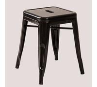 Pack de 2 tabourets bas empilables en acier Lix 45 cm Noir