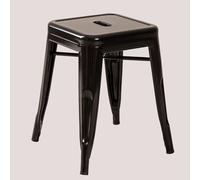 Pack De 2 Tabourets Bas Empilables En Acier Lix 45 Cm Noir Noir