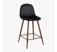 Pack de 2 tabourets hauts en velours Glamm Bois foncé ?65 cm Multicolore