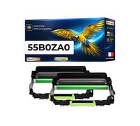 Pack de 2 Tambours compatible pour Lexmark 55B0ZA0 Noir 40000 Pages