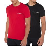 Pack de 2 tee-shirts EA7 Emporio Armani - Réf. 111267-3F717-05720 - Noir Rouge - Col rond - Coupe standard S