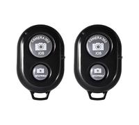 Pack de 2 Télécommande Bluetooth Selfie sans Fil, Déclencheur Appareil Photo Idéal pour Photos et Vidéos, Compatible avec iOS et Android Smartphones,Portée de 10 mètres, 2 Dragonnes Incluses