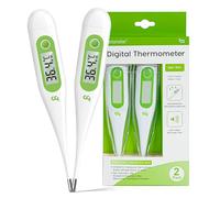 Pack de 2 Thermomètre Numérique pour Bébé et Adults, Thermometre Fièvre Médical, Rapide et Précis, Signal Acoustique, Commutable ℃/℉