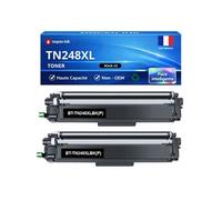 Pack de 2 Toners compatible pour Brother TN248XL Noir 3000 Pages