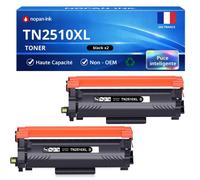 Pack de 2 Toners compatible pour Brother TN2510XL Noir 3000 Pages NOPAN-INK