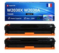 Pack de 2 Toners compatible pour HP 415X W2030X Noir 7500 Pages NOPAN-INK