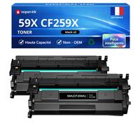 Pack de 2 Toners compatible pour HP CF259X 59X Noir 10000 Pages NOPAN-INK