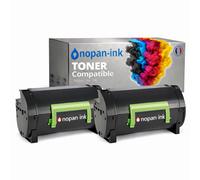 Pack de 2 Toners compatible pour Lexmark 24B6186 Noir 16000 Pages NOPAN-INK