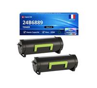 Pack de 2 Toners compatible pour Lexmark 24B6889 Noir 21 000 Pages
