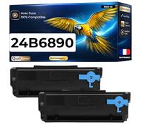 Pack de 2 Toners Compatible pour Lexmark 24B7005 Noir 18000 Pages Qualitoner