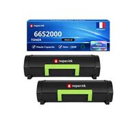 Pack de 2 Toners compatible pour Lexmark 66S2000 Noir 5000 Pages