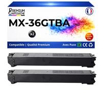Pack de 2 Toners compatible pour Sharp MX-36GTBA MX36GTBA Noir 24000 Pages
