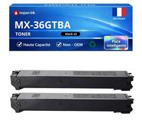 Pack de 2 Toners compatible pour Sharp MX-36GTBA MX36GTBA Noir 24000 Pages NOPAN-INK