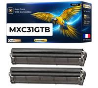 Pack de 2 Toners compatible pour Sharp MX31GTBA MX-C31GTB Noir 18000 Pages