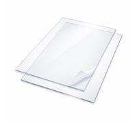 Pack de 2 unités de plaques de polycarbonate compact transparent 4 mm A3 - 420x297 mm. Lame rigide haute résistance aux impacts, avec film protecteur double face (4 mm - A3)