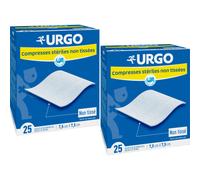 Pack De 2 Urgo Compresses Stériles Non Tissées 7,5x7,5cm Sachets 25x2 Pièces