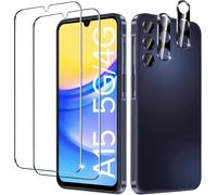 Pack De 2 Verre Trempé Compatible Avec Samsung A15 4g / 5g, Avec [2 Pièces] Caméra Arrière Protecteur, Film De Protection D¿Écran