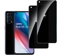 Pack de 2 verres trempés anti-espion pour Oppo Find X3 Lite - Protection confidentialité 9H, anti-empreintes, anti-rayures, ultra-fin 0,18 mm, pose sans bulles