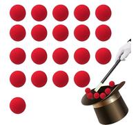 Pack de 20 Boules Magiques Rouges, Softball en éponge, Boules en éponge de 4,5 cm, Petite Boule en Mousse, Accessoires de Tour de comédie, Accessoires de Tour