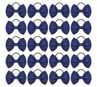 Pack De 20 Élastiques À Cheveux Bleu Marine Avec Nœud, Attaches Pour Cheveux Pour Enfants, Accessoires Pour Cheveux Pour Filles, Accessoires Pour Cheveux Scolaires