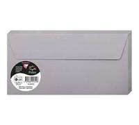 Clairefontaine 5325C - Paquet de 20 Enveloppes Auto-Adhésives - Format DL 11x22cm - 120g/m² - Coloris Gris Koala - Invitation Evènements et Correspondance - Gamme Pollen - Papier Premium Lisse