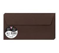 Clairefontaine 5235C - Paquet de 20 Enveloppes Auto-Adhésives - Format DL 11x22cm - 120g/m² - Coloris Cacao - Invitation Evènements et Correspondance - Gamme Pollen - Papier Premium Lisse