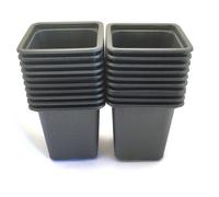 Pack de 20 Godets carrés noir en plastique 7cm-