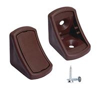 Pack de 20 supports de tablette bruns 24 x 24 mm, joints d'angle pour meubles, joint d'angle en plastique à 90 degrés, angle droit, vis incluses (20, brun)