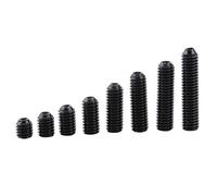 Pack de 200pcs M3 Écrous Hexagonaux en Acier au Carbone Hex Grub Vis Set Tasse Point Grub Vis Set Machine Assortiment Kit