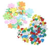 Pack De 220 Autocollants À Paillettes, Autocollants En Forme De Coeur, Étoile, Fleur Et Feuille, Autocollants En Mousse Pailletée, Autocollants Décoratifs Faits À La Main Pour Enfants