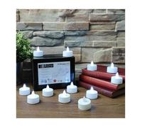 Pack de 24 bougies LED type chauffe plat, effet flamme Blanc froid, pour décoration Noel, anniversaire, soirée