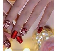 Pack De 24 Courts Forme De Forme Carrée Sur Les Ongles Avec Des Chats À Effet Oculaire Complexe Couvertures Sur Les Clous À La Mode Design Bricolage