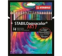 STABILOaquacolor ARTY - Crayon de couleur - Etui carton x 24 crayons aquarellables - Gamme ARTY