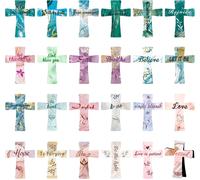 Pack De 24 Marque Page Magnétiques Forme Croix Avec Motif Marbré, Magnetic Bookmarks Bible Chrétienne, Marque-Pages Pour Lecture, Signets Aimanté Cadeaux Pour Étudiant Enseignant(5 * 4cm)