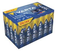 Varta Piles Longlife Power LR6 (AA) alcalines 1,5 V Pack 24 Cube – 90% emballage recyclé
