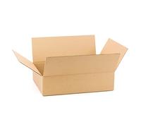 Pack de 25 boîtes en carton renforcé avec dimensions 40x30x10 cm et simple cannelure - Fabriquées en l´UE avec du carton recyclé, résistantes aux envois, au stockage et aux déménagements