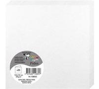 Clairefontaine 12885C - Paquet de 25 Cartes Doubles - Format Carré 13,5x13,5cm - 210g/m² - Coloris Blanc Irisé - Cartons d'Invitation Evènements et Correspondance - Gamme Pollen - Papier Premium Lisse