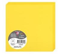 Clairefontaine 2823C - Paquet de 25 Cartes Doubles - Format Carré 13,5x13,5cm - 210g/m² - Coloris Jaune Soleil - Cartons d'Invitation Evènements et Correspondance - Gamme Pollen - Papier Premium Lisse