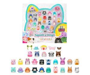 Pack de 25 Mini-Squish Squish-a-longs (Vague 5, Style 1) Comprend Bela Ciao Le Sandwich aux boulettes de Viande, Ferraz Le Caracal Orange, Salami Le Dragon Rouge, et Un Mini-Squish mystère!