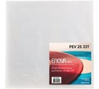 Enova HiFi Pochettes vinyle PEV 25 33T – Transparent – Lot de 25 pour disques 33 tours