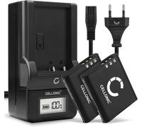 Pack de 2X Batteries DB-110 1100mAh avec Station de Charge et Prise Secteur Compatible avec Ricoh G900 G900SE GR III GR IIIx WG-6, Chargeur LCD