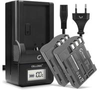 Pack de 2X Batteries en-EL3 EN-EL3e 2000mAh avec Station de Charge et Prise Secteur Compatible avec Nikon D80 D90 D900 D100 D200 D300 D300S D50 D70 D700 D70s, Chargeur LCD MH-18a