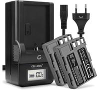 Pack de 2X Batteries en-EL3 EN-EL3e EN-EL3a 1600mAh avec Station de Charge et Prise Secteur Compatible avec Nikon D300S D300 D100 D200 D50 D70 D700 D70s D80 D90 D900, Chargeur LCD MH-18a