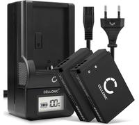 Pack de 2X Batteries LP-E12 820mAh avec Station de Charge et Prise Secteur Compatible avec Canon EOS M50, EOS M100, EOS 100D, PowerShot SX70 HS, Chargeur LCD LC-E12