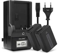 Pack de 2X Batteries NP-FW50 1030mAh avec Station de Charge et Prise Secteur Compatible avec Sony Alpha A7 II A7S A7R II, Alpha A6000 Series, RX10, A55, NEX-5, Chargeur LCD BC-VW1