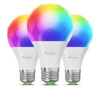 Nanoleaf Matter Essentials Pack de 3 Ampoules LED E27 Connectées RGBW - Lampes Intelligentes, Matter sur Thread, Bluetooth, Compatible Google Apple, Synchro Musique et Ecran, Salon Bureau Gaming